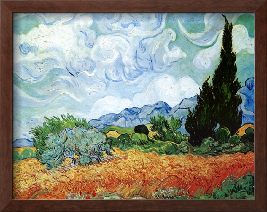 Yellow Wheat and Cypresses - Vincent Van Gogh Paintings